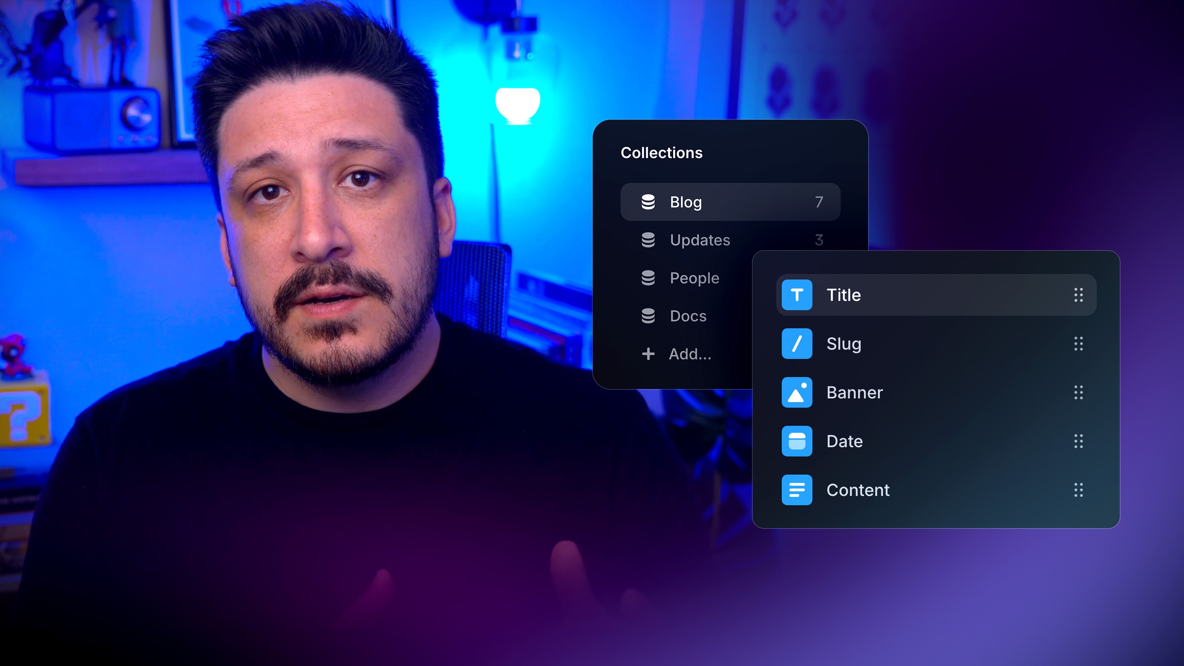 framer's tweet card. Collections, Items, and Fields are the foundation of any content management system.