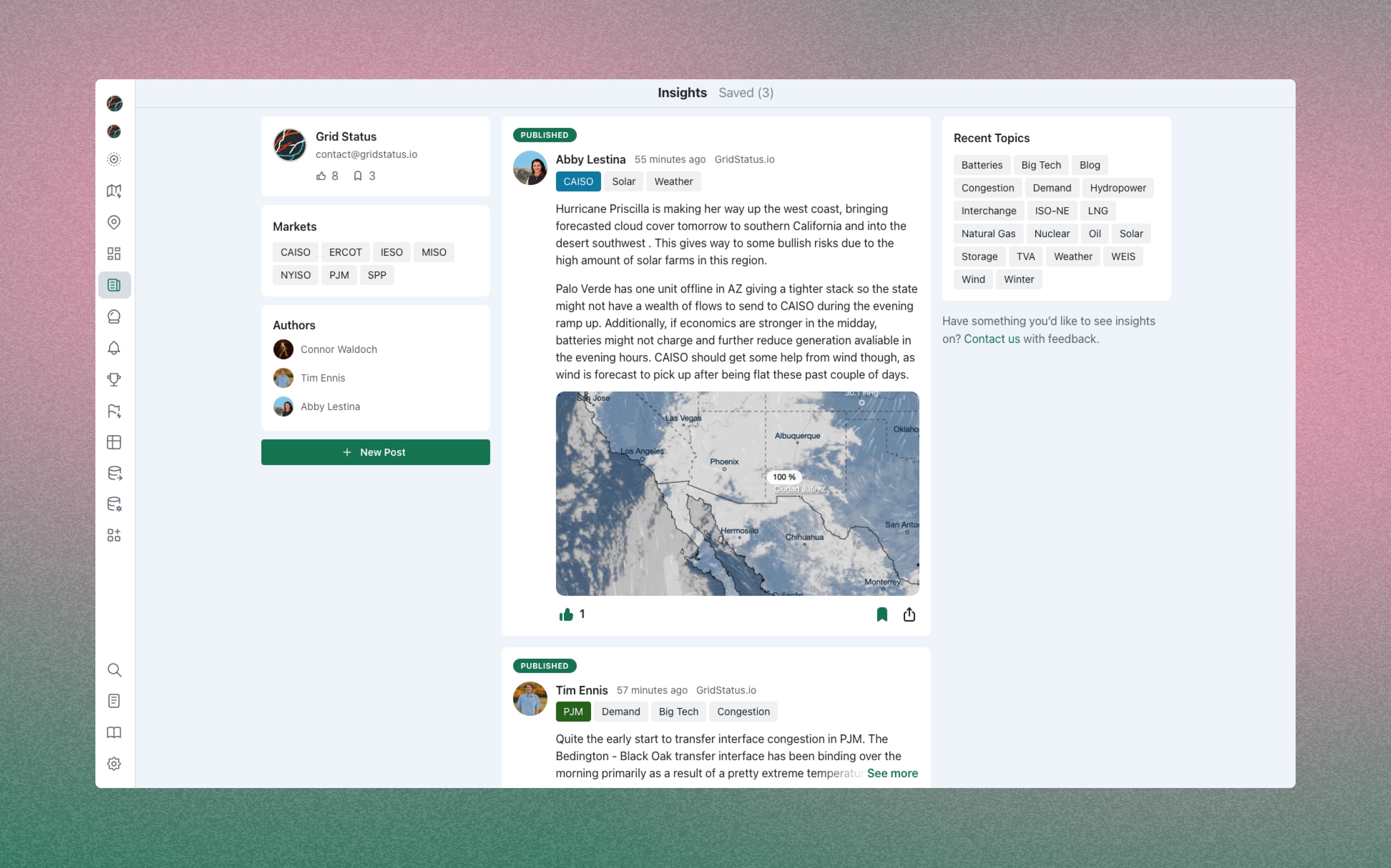 grid_status's tweet card. Stay up to date with our team's live analysis of events happening on the grid