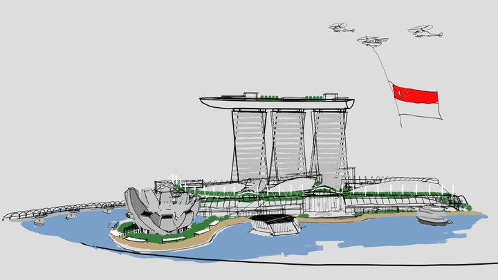 uthinkucreate's tweet card. Marina Bay Sands - 3D model by ArielC - Sketchfab