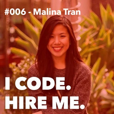 icode_hireme's tweet card. On today's episode I talk with Malina Tran. She has an incredible learn to code story that involves falling in love and moving across the country to L.A. She taught herself how to code mainly through...