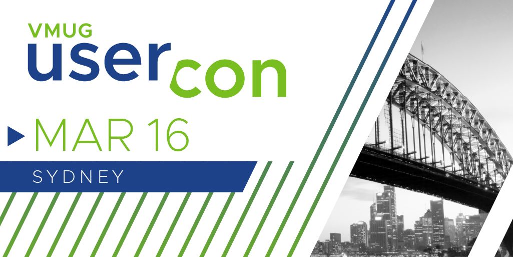 CloudyODwyer's tweet card. Community Sessions confirmed for Sydney VMware User Group (VMUG) UserCon on March 16th!! Aresh Sarkari - Insights into VMware Horizon Cloud and Azure Virtual Desktop Josh Odgers – How to Think Like a...