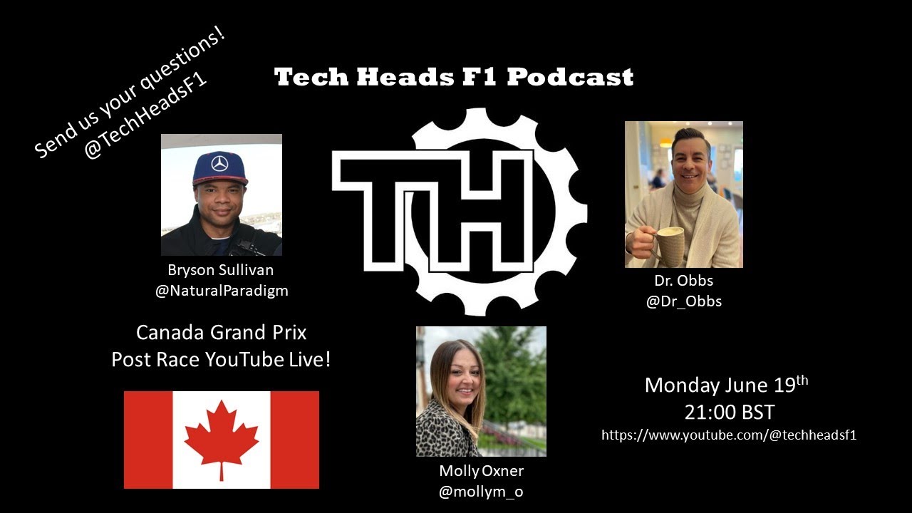 TechHeadsF1's tweet card. TechHeads Post Canada GP Race Reflection Live!