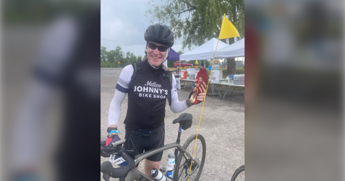 WatSmartGov's tweet card. A Waterloo Ont. man living with a rare form of cancer has completed a gruelling challenge with a special shoe in tow.