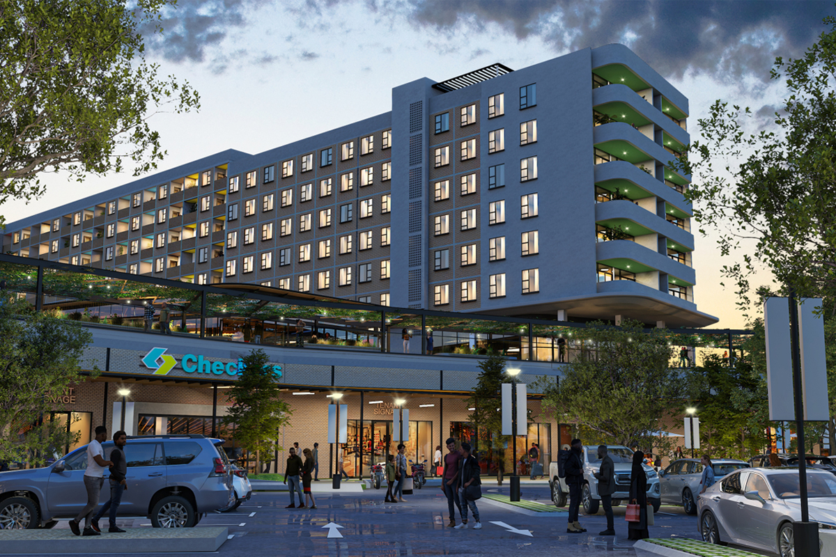 DatabuildSA's tweet card. Sandton will soon have a new mixed-use development, with housing, retail space and a school.