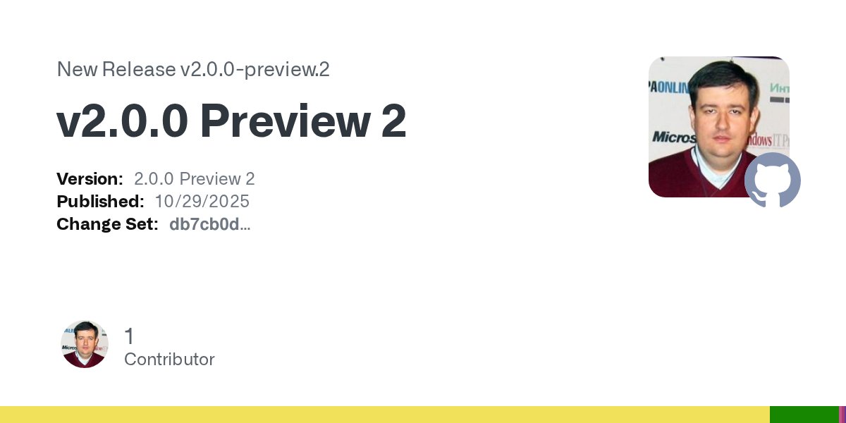 andrey_taritsyn's tweet card. Version: 2.0.0 Preview 2 Published: 10/29/2025 Change Set: db7cb0d NuGet Package DartSassHost Added support for the Dart Sass version 1.93.2.