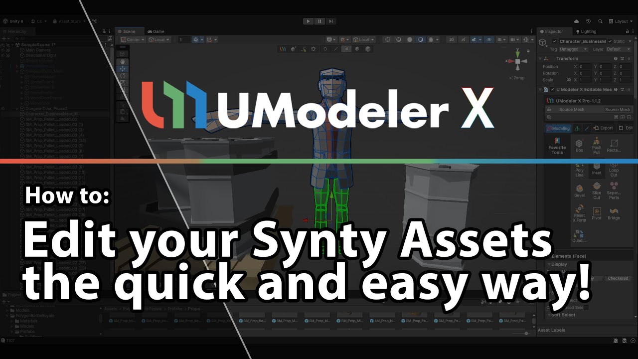 IGHDev's tweet card. How to Edit your Synty Assets with UModeler X