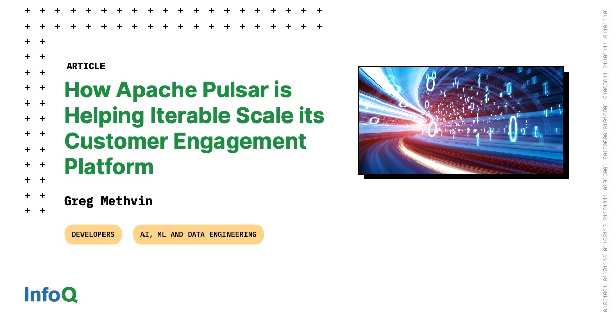 CesaroData's tweet card. In this article, author Greg Methvin discusses his experience implementing a distributed messaging platform based on Apache Pulsar.