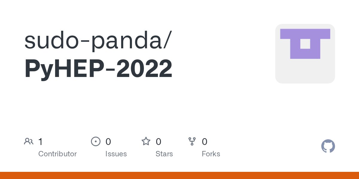 PyHEPConf's tweet card. Contribute to sudo-panda/PyHEP-2022 development by creating an account on GitHub.