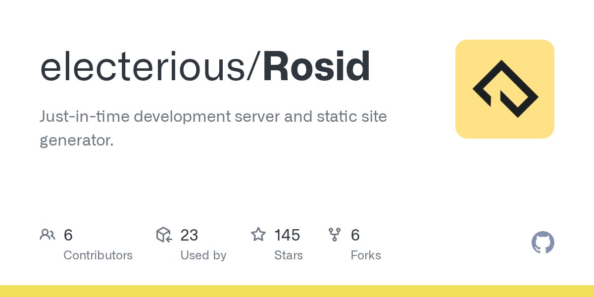 electerious's tweet card. Just-in-time development server and static site generator. - electerious/Rosid