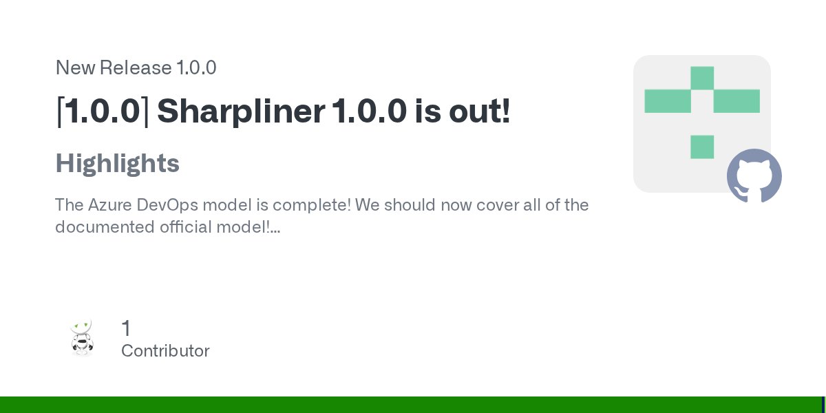 premun_'s tweet card. Highlights The Azure DevOps model is complete! We should now cover all of the documented official model! Sharpliner has also been tried out in several large pipelines and the YAML it produces seems...