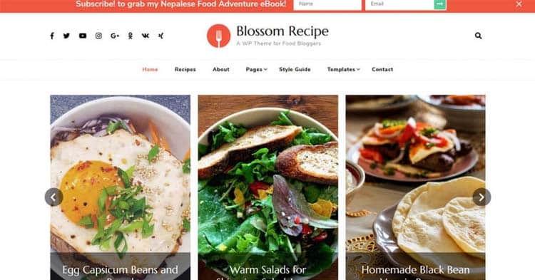 gr8wpthemes's tweet card. Blossom Recipe Pro is a fully responsive and beautifully designed premium WordPress theme to create food /
