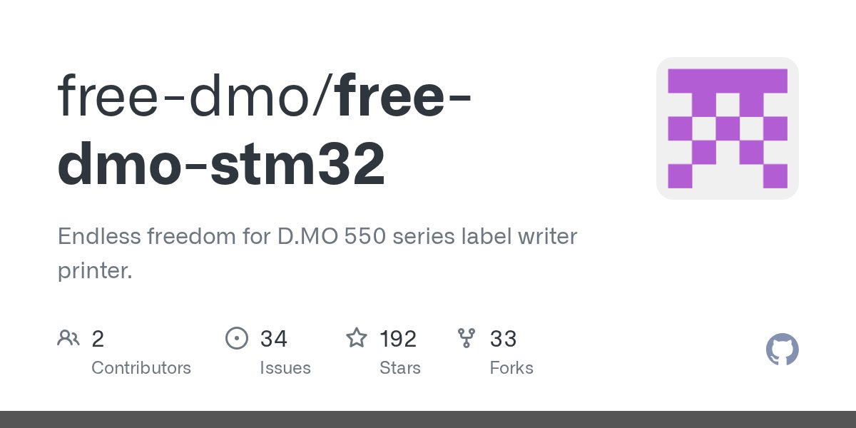 eevblog's tweet card. Endless freedom for D.MO 550 series label writer printer. - free-dmo/free-dmo-stm32