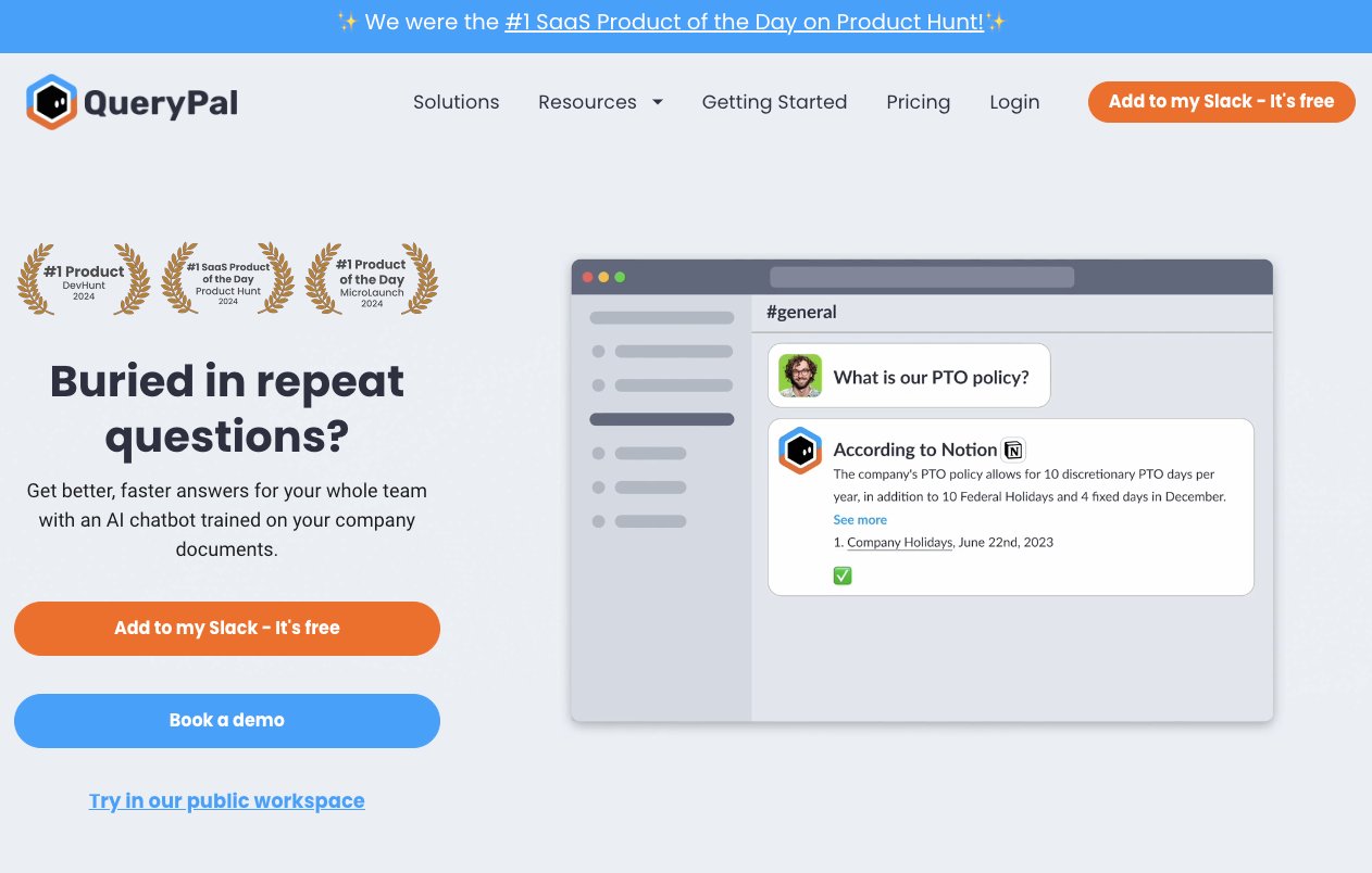 tryquerypal's tweet card. Learn How to Setup a Personalized Slack AI Chatbot for Your Business 🧑🏻‍💼, 30 Useful ChatGPT Prompting Tones 🗣️, and Check out Apple's “Apple Intelligence“ Updates!