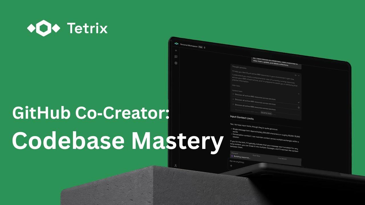 deskree_backend's tweet card. GitHub Co‑Creator: Tetrix for Codebase Mastery