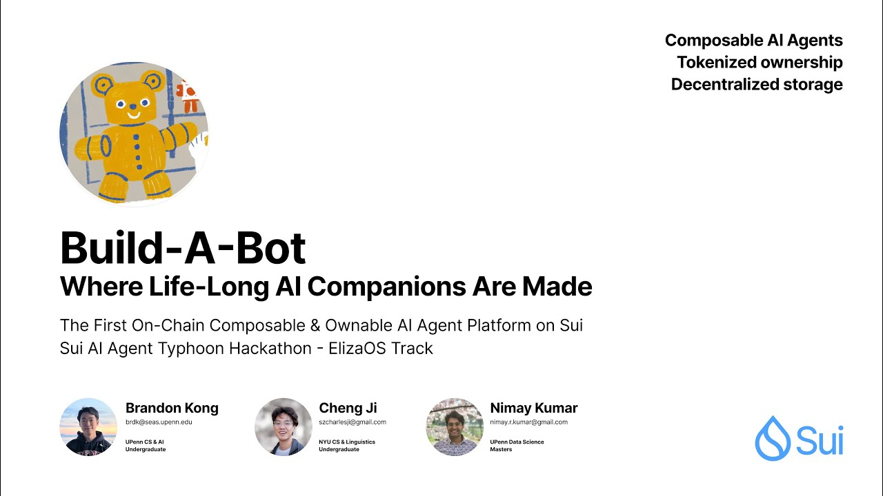 SuiNetwork's tweet card. Build-A-Bot - Sui AI Agent Typhoon Hackathon