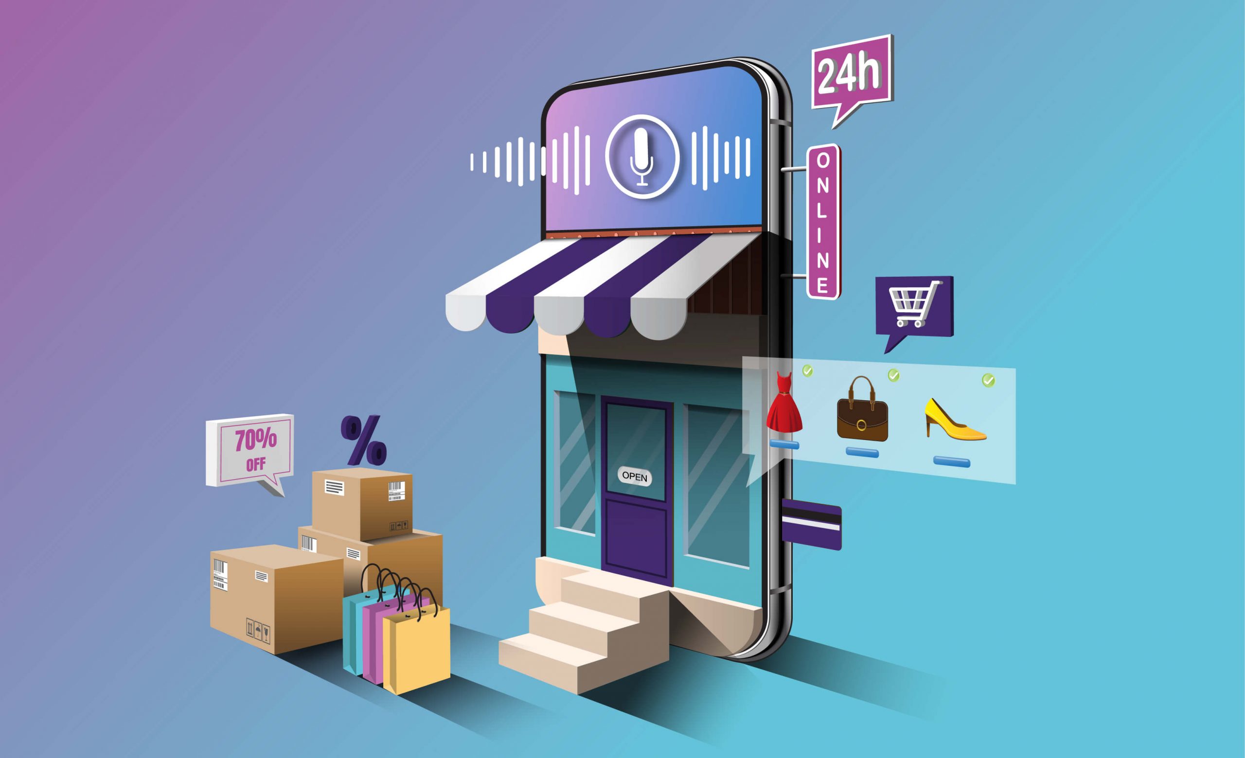 CloverDynamics's tweet card. Explore voice commerce trends! Learn how AI assistants are transforming ecommerce. Discover how customers shop and search using voice commands.