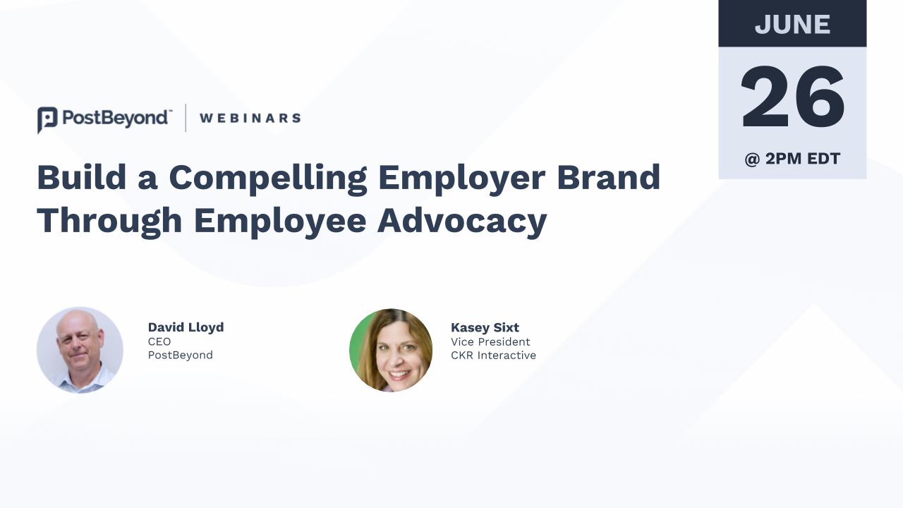 OmarPopat's tweet card. Join David Lloyd (CEO, PostBeyond) and Kasey Sixt (VP, CKR) at PostBeyond, in our latest webinar as we discuss how companies can enable their employees to become brand advocates and attract top...