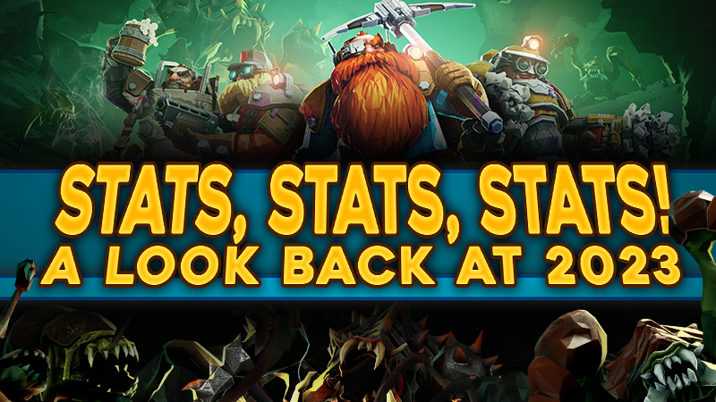 JoinDeepRock's tweet card. A recap of the past year for Deep Rock Galactic, as told in data