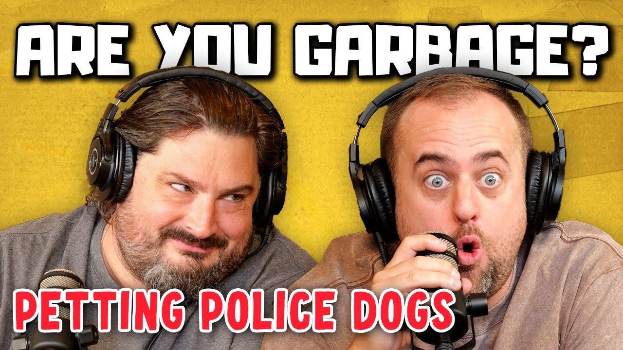 JVanceC's tweet card. Are You Garbage Comedy Podcast: Petting Police Dogs w/ Kippy & Foley