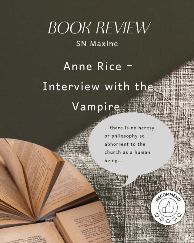 _Haniella's tweet card. Interview with the Vampire – Anne Rice I was super excited to get into this one having been a major part of the fandom for the longest time. Anne Rice is a masterful storyteller and her portr…
