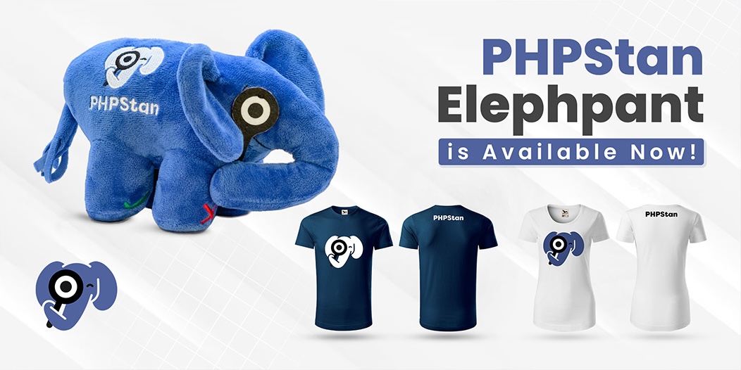 laravel_pune's tweet card. PHPStan 2.0 Elephpant & T-Shirt Sale