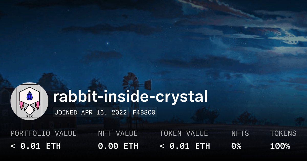 InsideCrystal's tweet card. Check out rabbit-inside-crystal's NFTs and tokens on OpenSea, the largest marketplace for crypto collectibles.