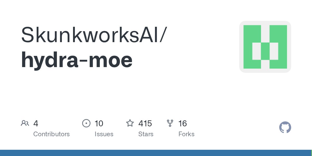 Yampeleg's tweet card. Contribute to SkunkworksAI/hydra-moe development by creating an account on GitHub.