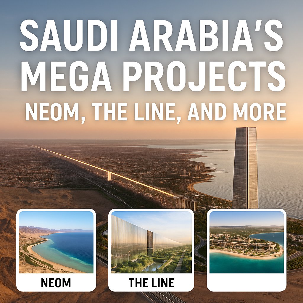 SaudiNewsDE's tweet card. Explore Saudi Arabia’s mega projects like NEOM and The Line, redefining innovation, sustainability, and urban living. Discover how Vision 2030 is transforming the Kingdom.