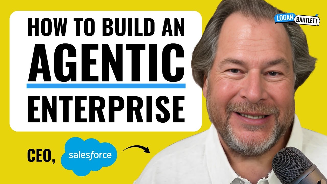 Benioff's tweet card. Marc Benioff Predicts Half of Conversations Will be With AI Agents...