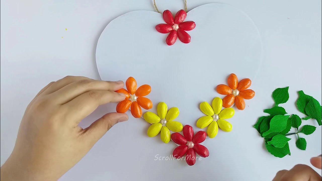 ForScroll's tweet card. Pista Shell Crafts - Flower Wall Hanging Easy | DIY Wall Hanging ideas