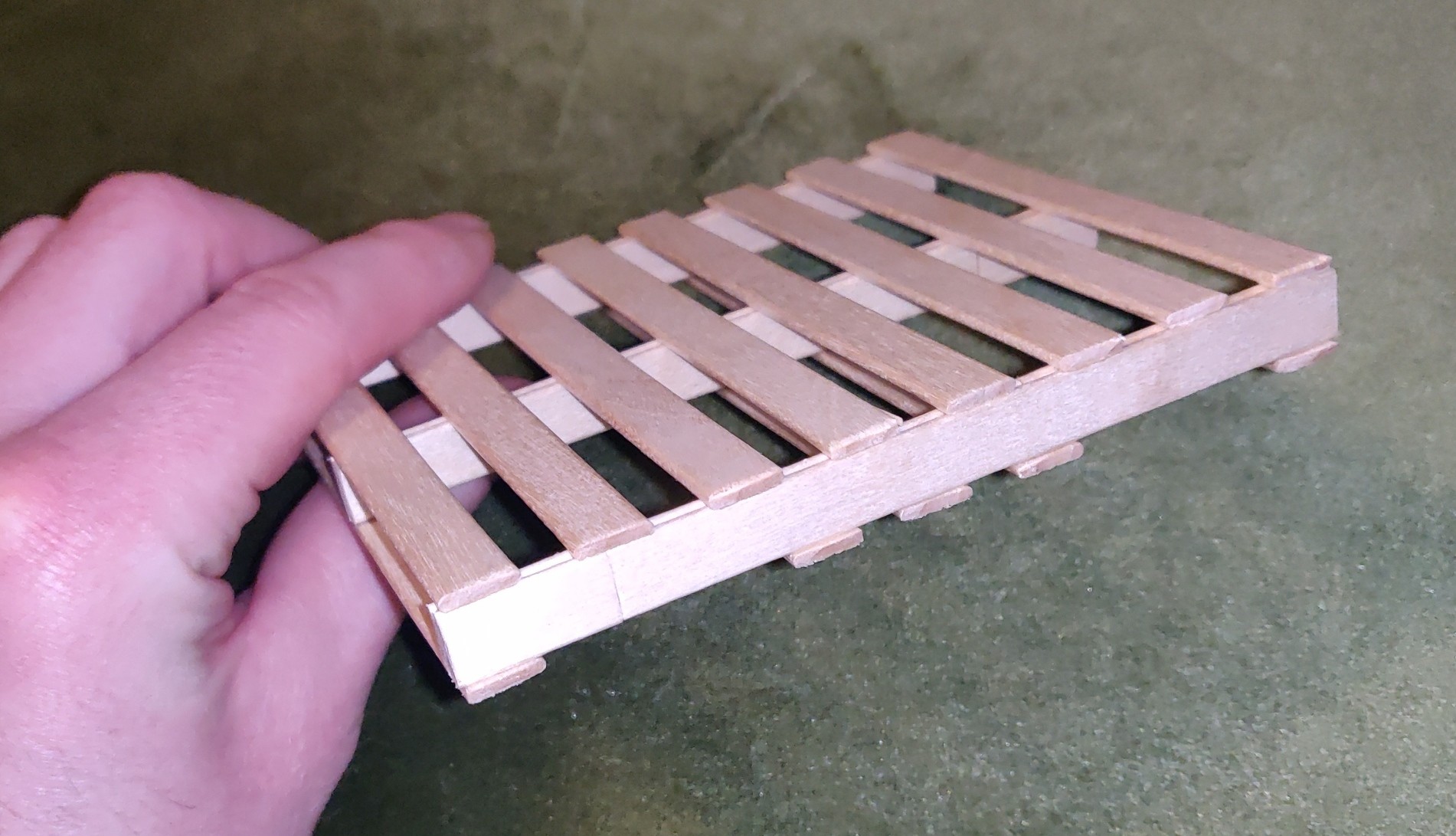 PartFusion's tweet card. Attached: 1 image #Makevember 17: Made a very small pallet out of lollipop sticks.