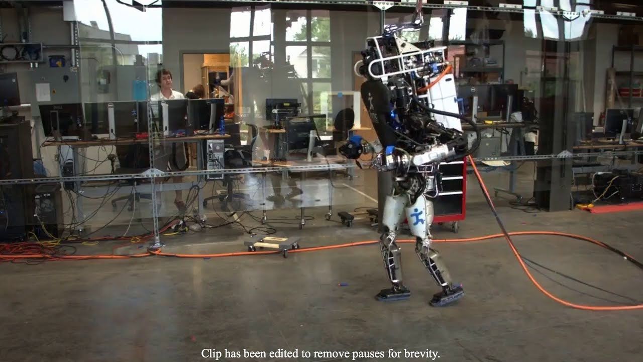 IHMCRobotics's tweet card. Atlas walking with straighter legs