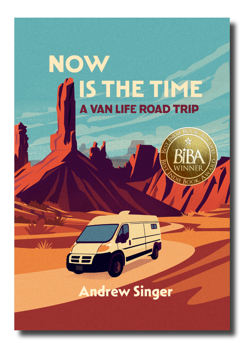IndieBookAward's tweet card. 🏆 2025 BIBA® Van Life Travel Winner! Lovestruck and newly unemployed, Andrew Singer cashes in his savings to investigate a key question: Is #vanlife as