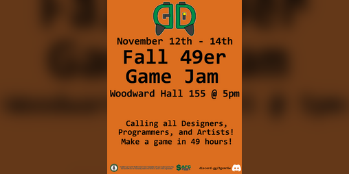 GameDevAtUNCC's tweet card. A game jam from 2021-11-12 to 2021-11-15 hosted by Game Developers @ UNC Charlotte. It's back, and better than ever! The UNCC Game Developers' Fall Game Jam! Join us and plenty of other talented...