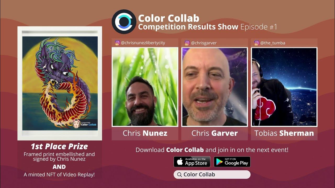 ColorCollabApp's tweet card. Why does Chris Garver rip Chris Núñez's art during this amateur art...