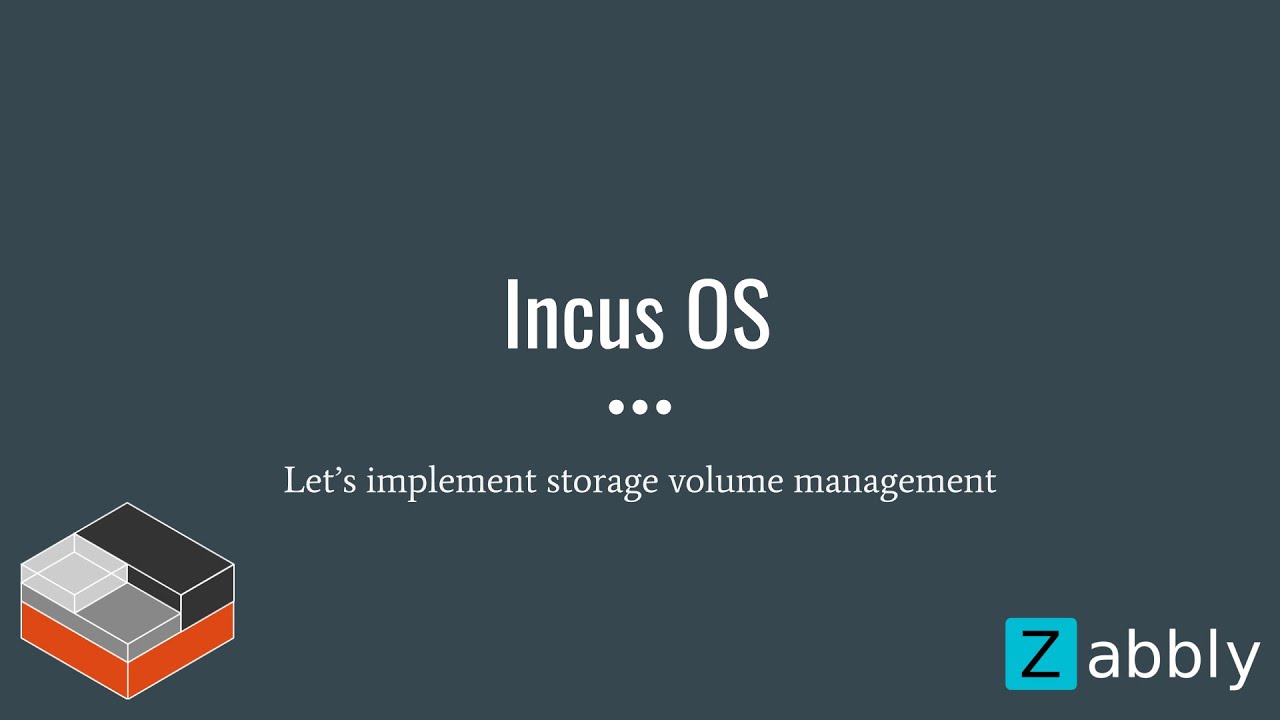 stgraber's tweet card. IncusOS - Let's add storage volume support