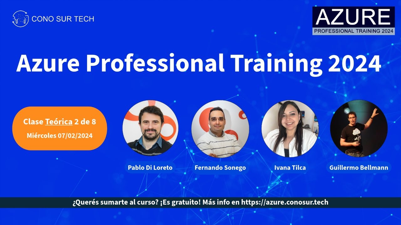 conosurtech's tweet card. #AzureProfessionalTraining 24 | Clase Teórica 2 de 8