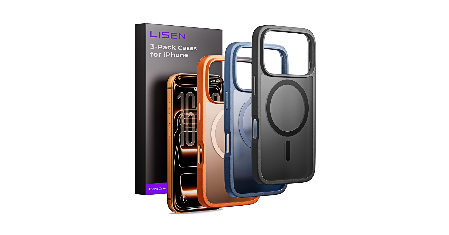 AppleTechPro101's tweet card. LISEN 3-Pack Case for iPhone 17 Pro Max [2025 Upgrade] (Compatible with Magsafe & Shockproof Military-Grade Protection) Magnetic phone cover for 17 promax , 3-Color Set