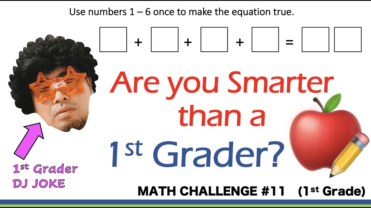MathChallenge1's tweet card. [Math Challenge #11] 1st Grade Addition RAP LESSON - DJ JoKE