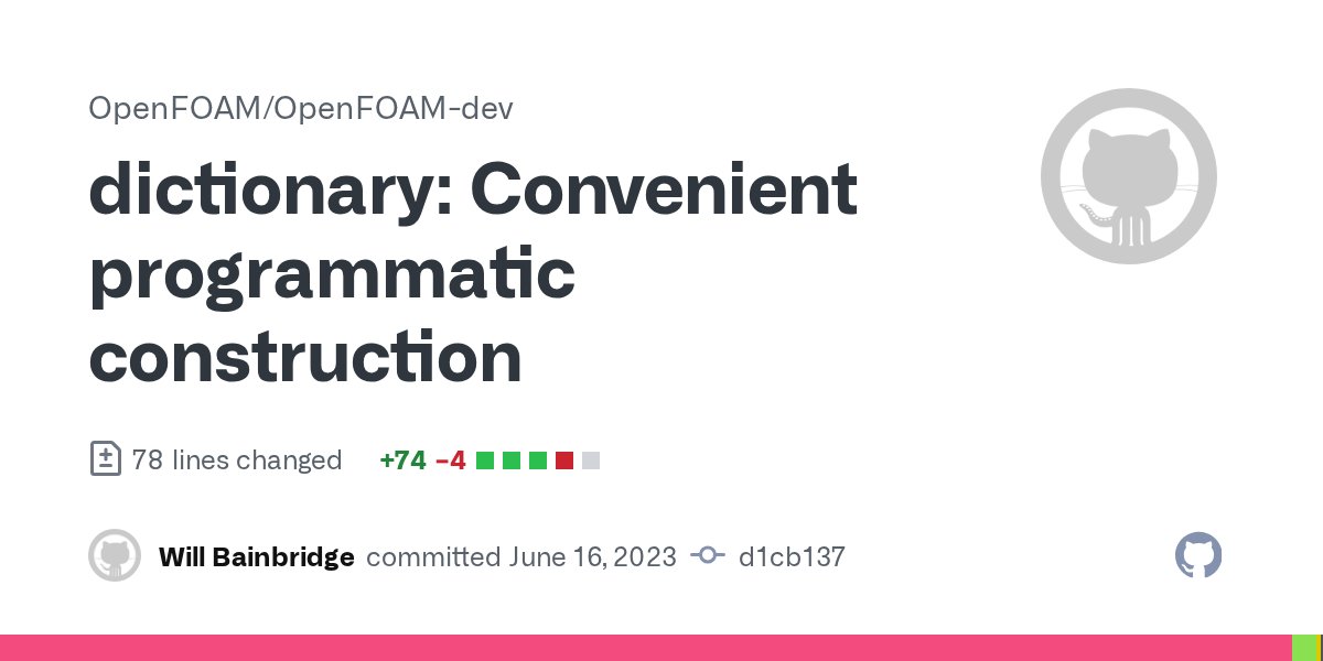CFDdirect's tweet card. Variadic constructors have been added to dictionary to facilitate convenient construction in code, including within a #codeStream entry. The constructors take an even number of arguments, alternati...