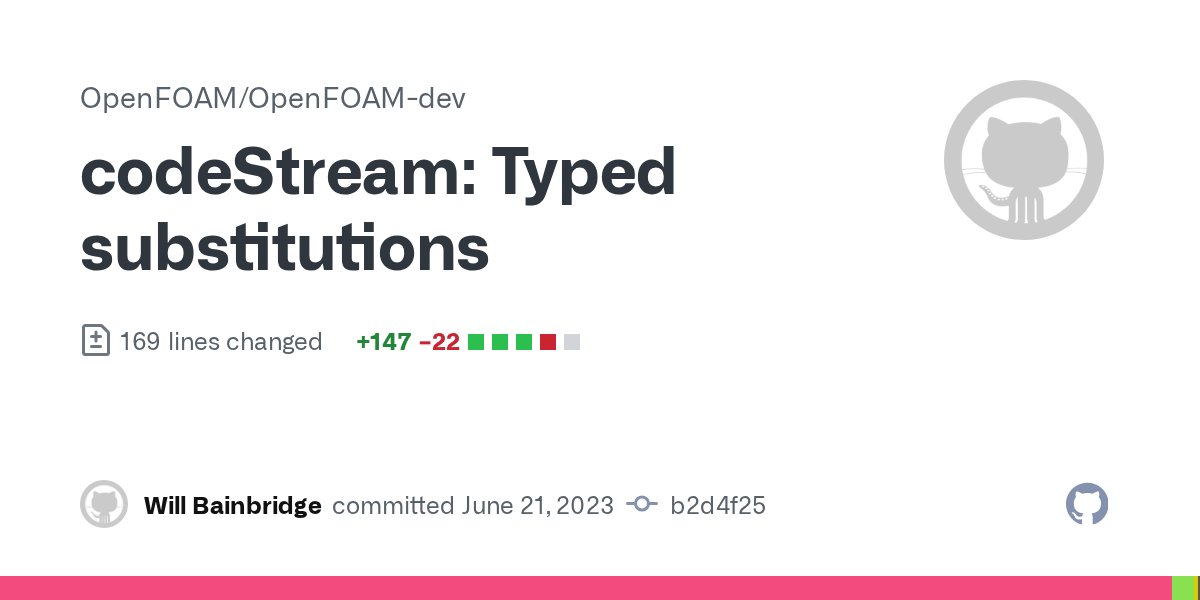 CFDdirect's tweet card. Dictionary entries constructed with #calc and #codeStream can now conveniently access and use typed variables. This means calculations involving vectors and tensors and list and field types are now...
