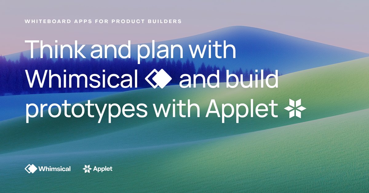 Spritual_vision's tweet card. The professional whiteboard apps for product builders. Think and plan with Whimsical and build prototypes with Applet.