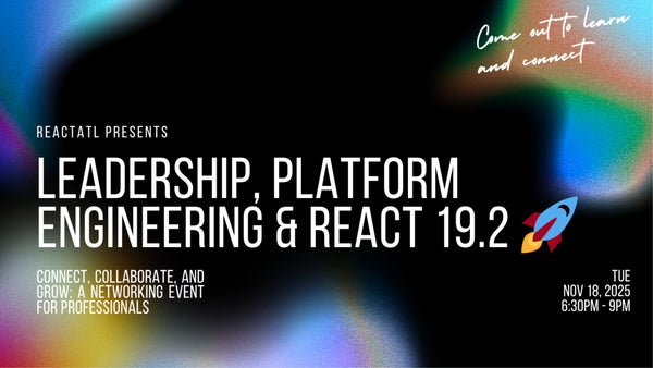 martinrojas's tweet card. Join ReactATL and our partner communities for an evening of leadership insights, cutting-edge front-end engineering, and the latest React updates! ## Co-Hosted With This