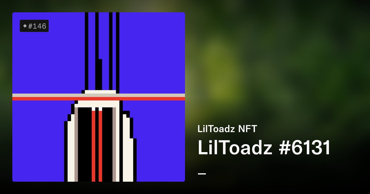 liltoadz's tweet card. 150 handpixelated liltoadz directly inspired by the original CrypToadz by GREMPLIN collection