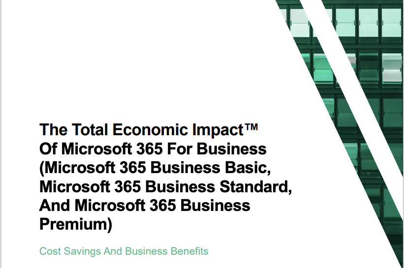 TechlogicAI's tweet card. The Total Economic Impact™ Of Microsoft 365 For Business