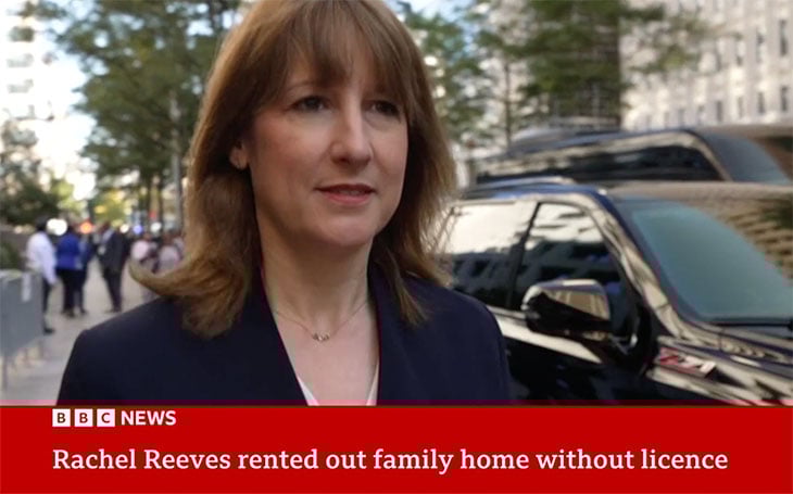 MaxineFothergil's tweet card. Rachel Reeves's position under threat after admitting she had failed to obtain a licence for her Dulwich property.