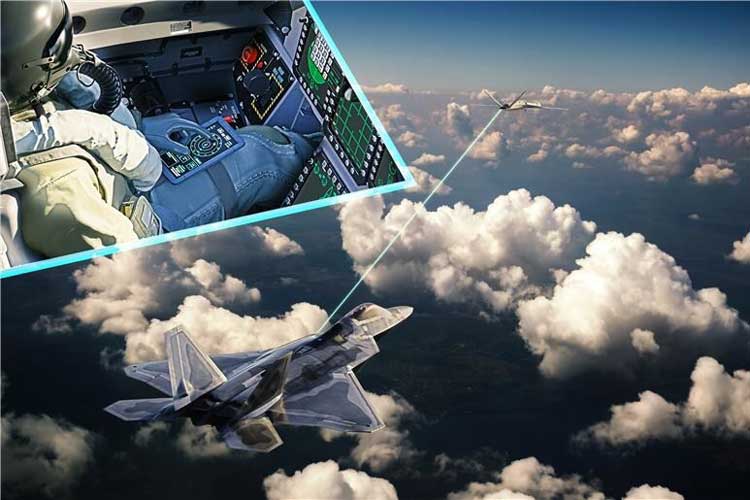 JointForcesNews's tweet card. Lockheed Martin Skunk Works, with industry partners and the US Air Force, controlled a UAS from the cockpit of a 5th Gen fighter in flight.