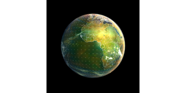 inniniaajaagata's tweet card. Animated planet Earth with live weather and satellite data