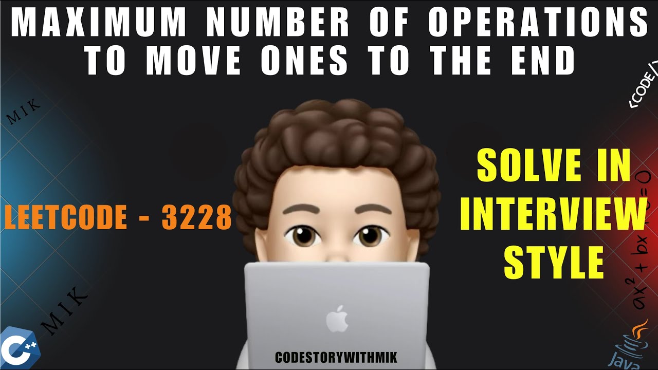 CSwithMIK's tweet card. Maximum Number of Operations to Move Ones to the End | Interview...