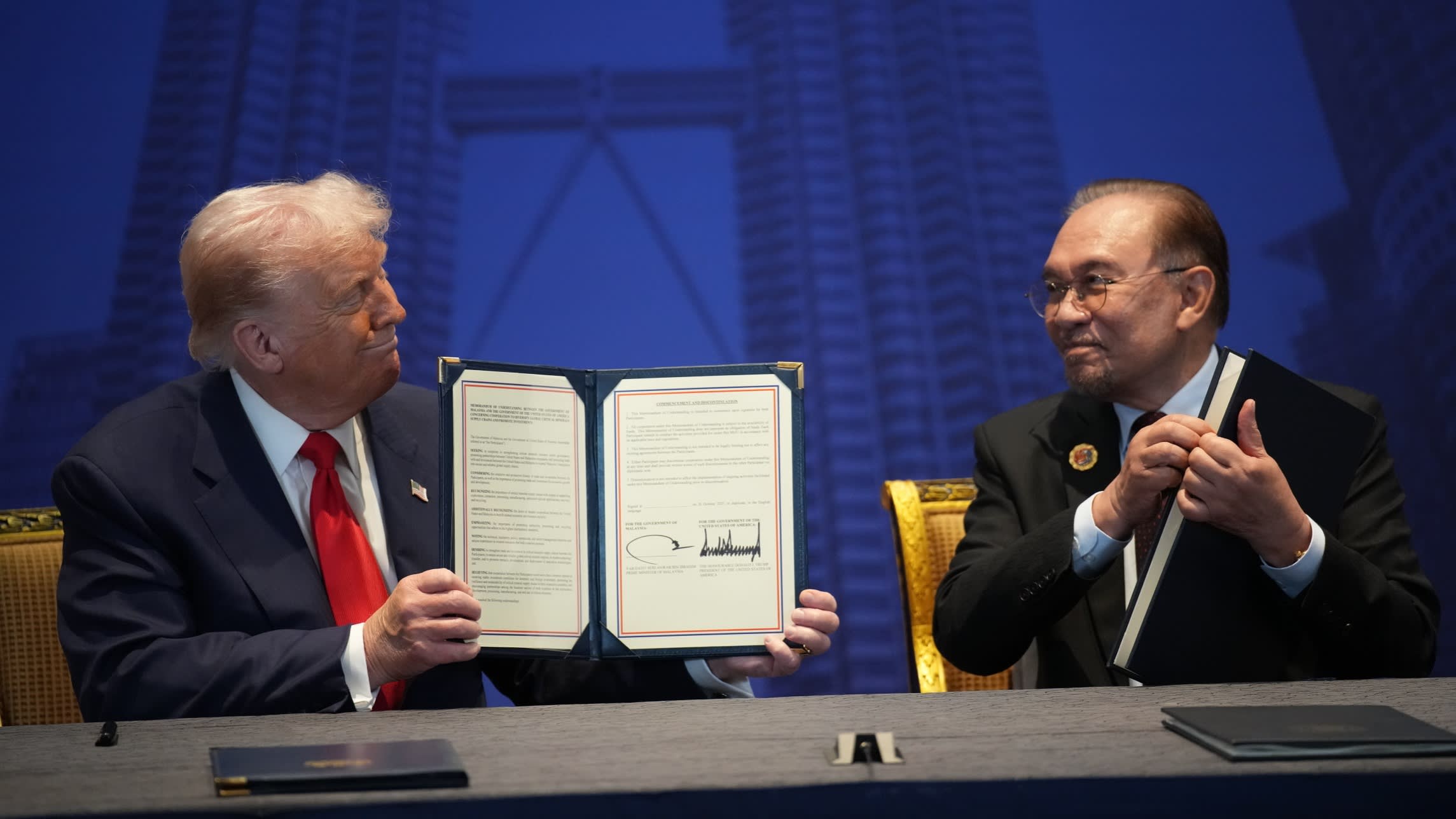 FT's tweet card. Conditions inserted by Washington into tariff deals with Cambodia and Malaysia seen as ‘loyalty test’